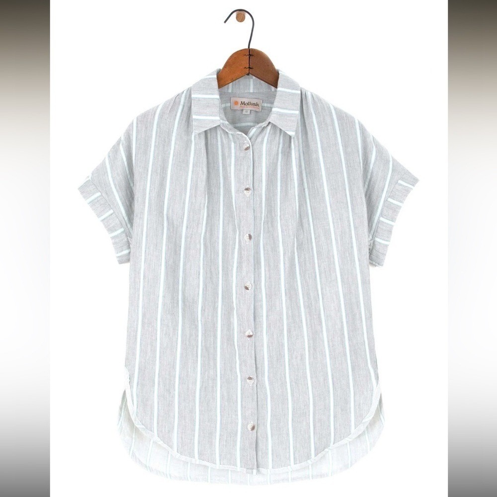 Mollusk California Bossa‎ Shirt 100% Cotton Striped Button Shirt Size X Small